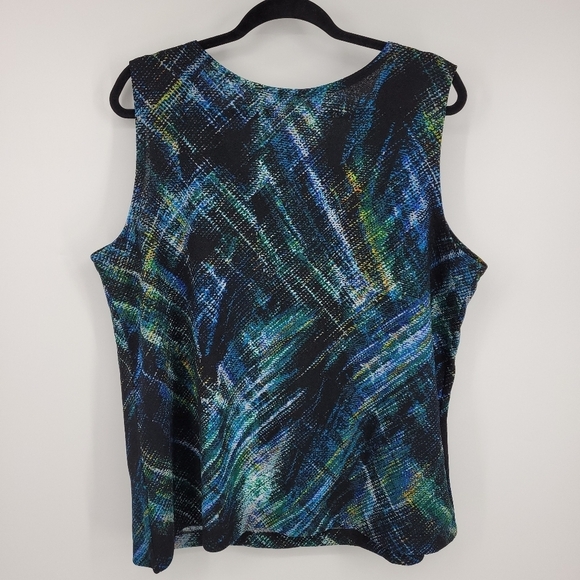 Units Womens Metallic Thread Square Neck Tank Top Size 2X - Picture 3 of 8